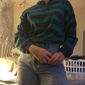 vintage purple and teal striped tee